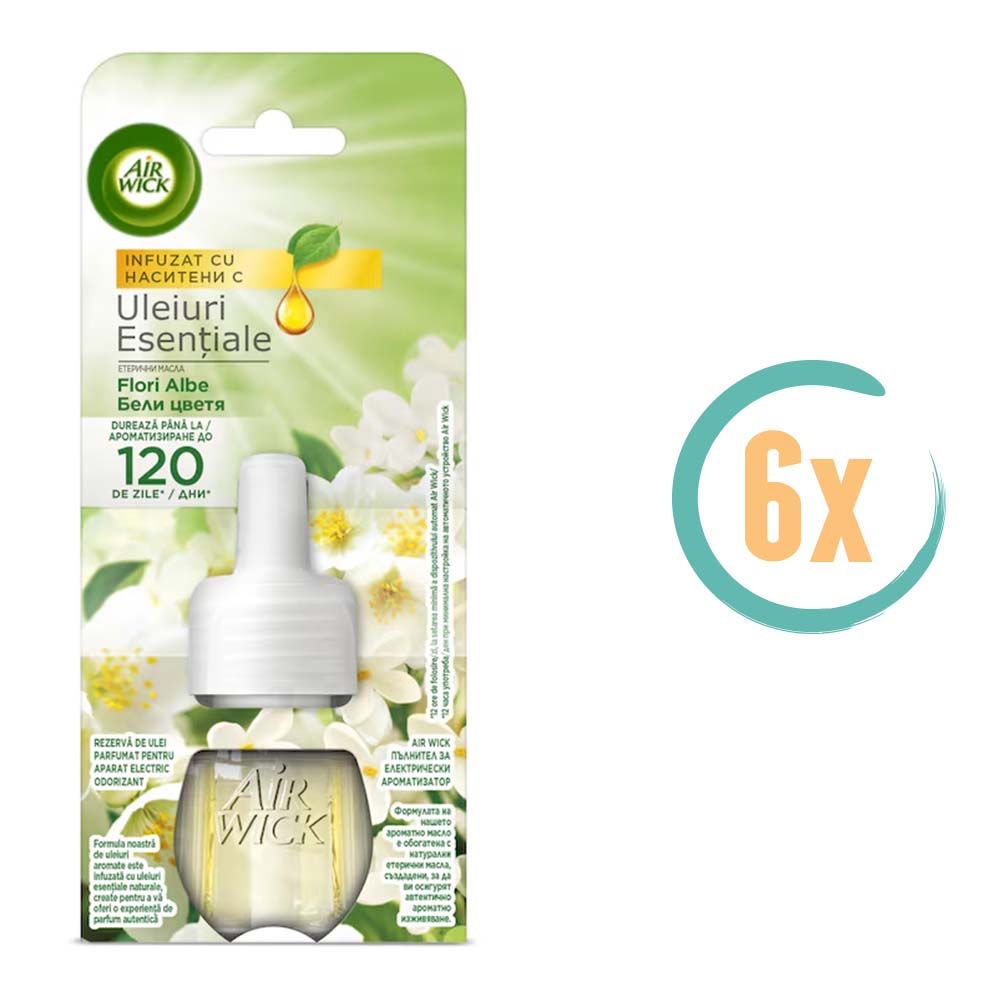 6x Airwick Elektrische Luchtverfrisser Navulling Freesia & Jasmine 19ml