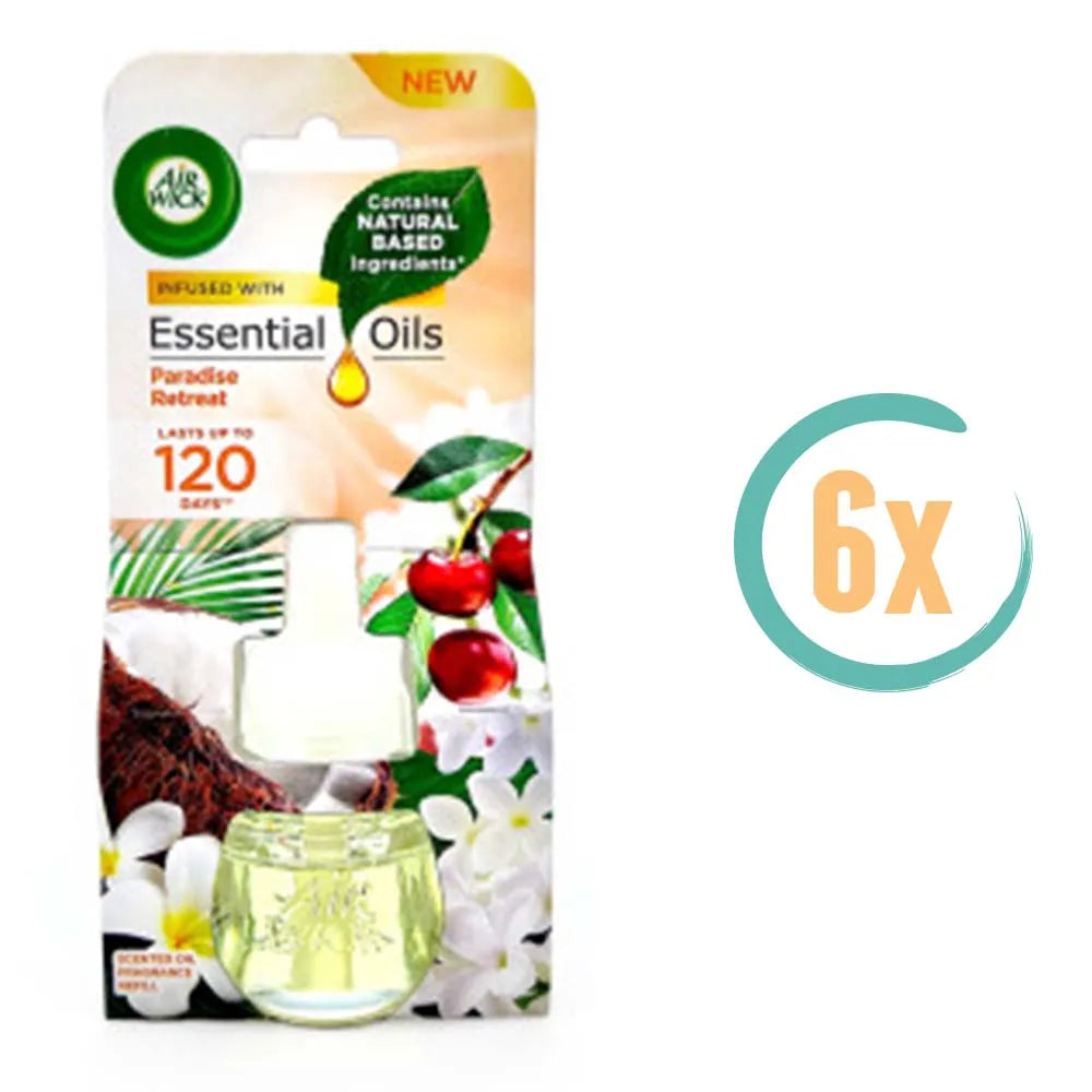 6x Airwick Elektrische Luchtverfrisser Navulling Paradise Retreat 19ml