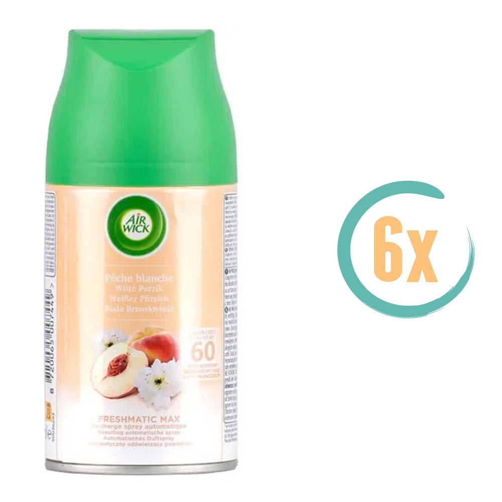 6x Airwick Freshmatic Navulling Witte Perzik 250ml