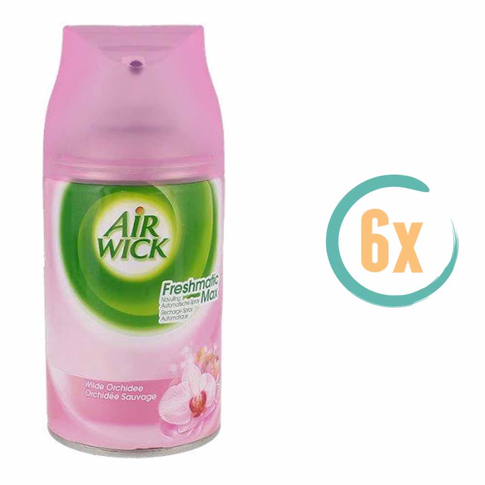6x Airwick Freshmatic Navulling Wilde Orchidee 250ml
