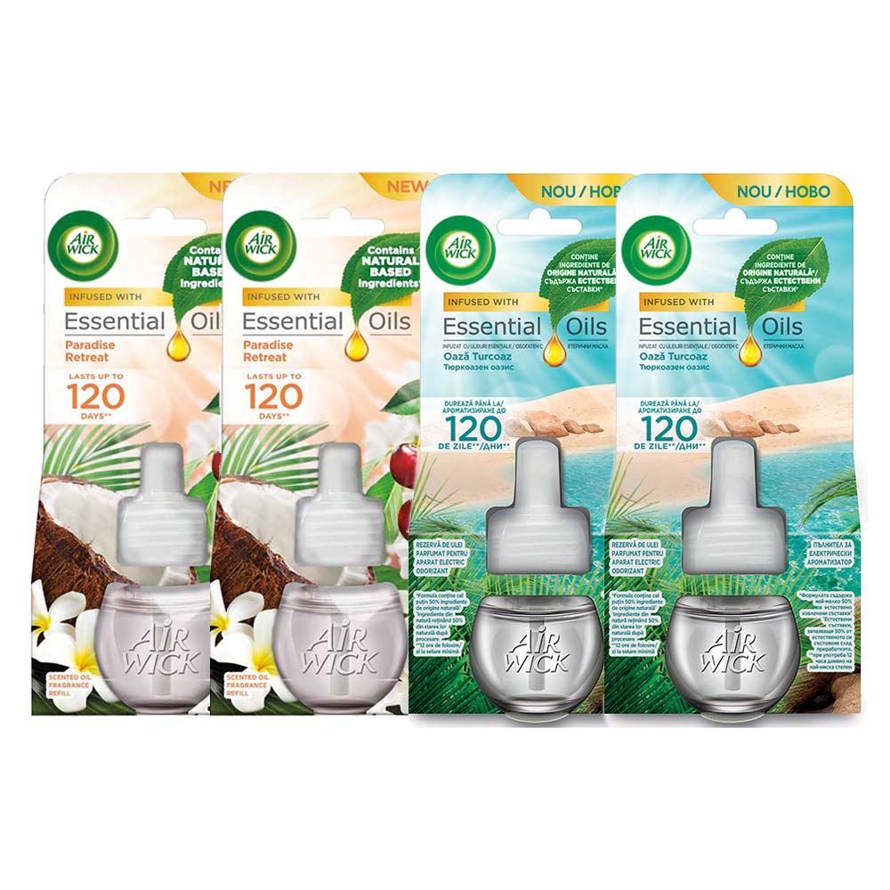 Airwick Elektrische Luchtverfrisser Navulling 4-delig Voordeelpakket C