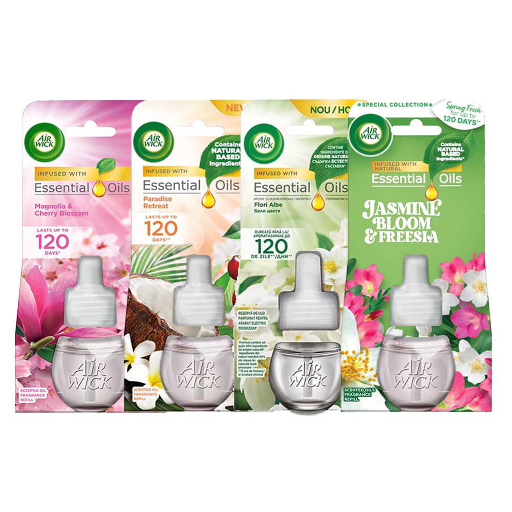 Airwick Elektrische Luchtverfrisser Navulling 4-delig Voordeelpakket A