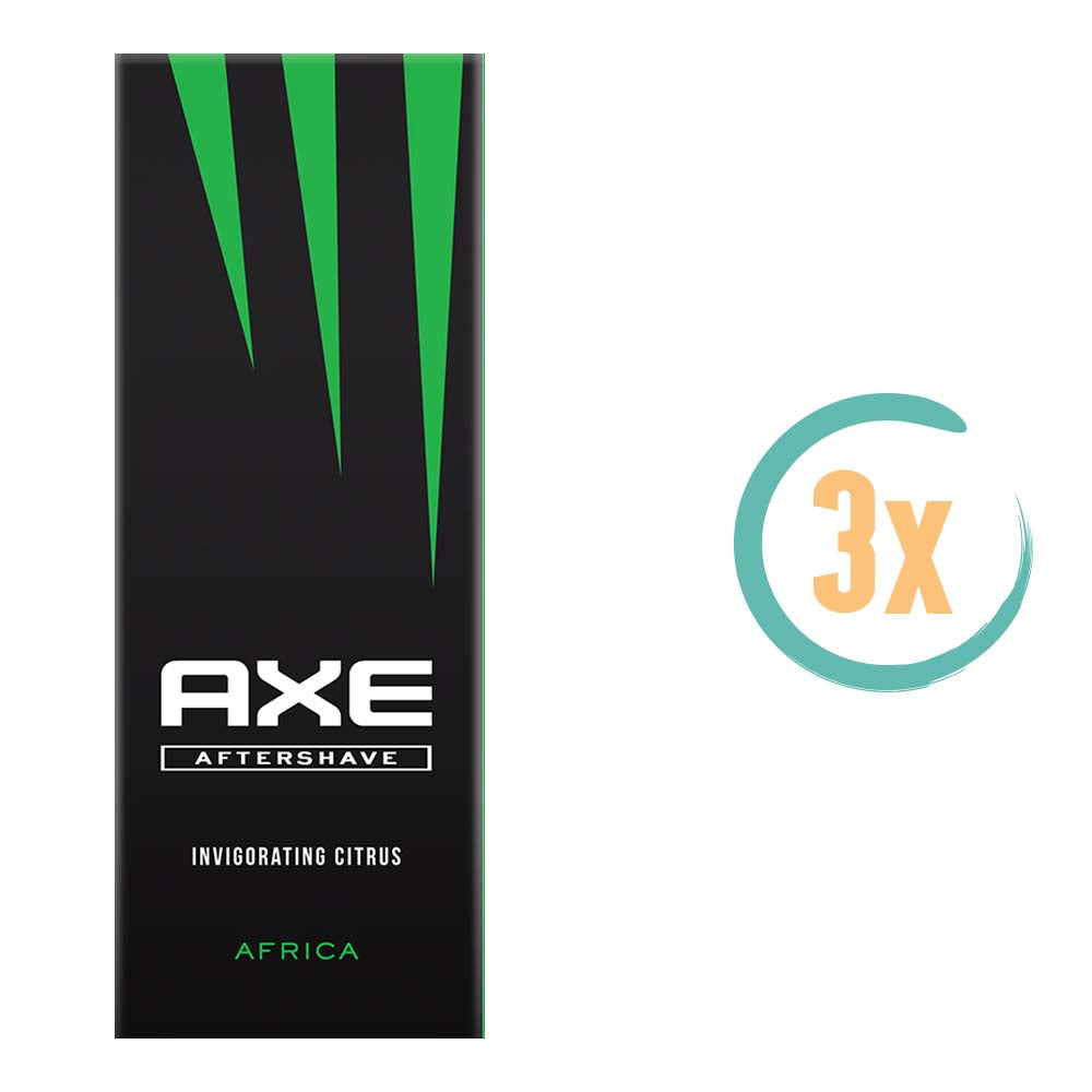 3x Axe Africa Aftershave 100ml
