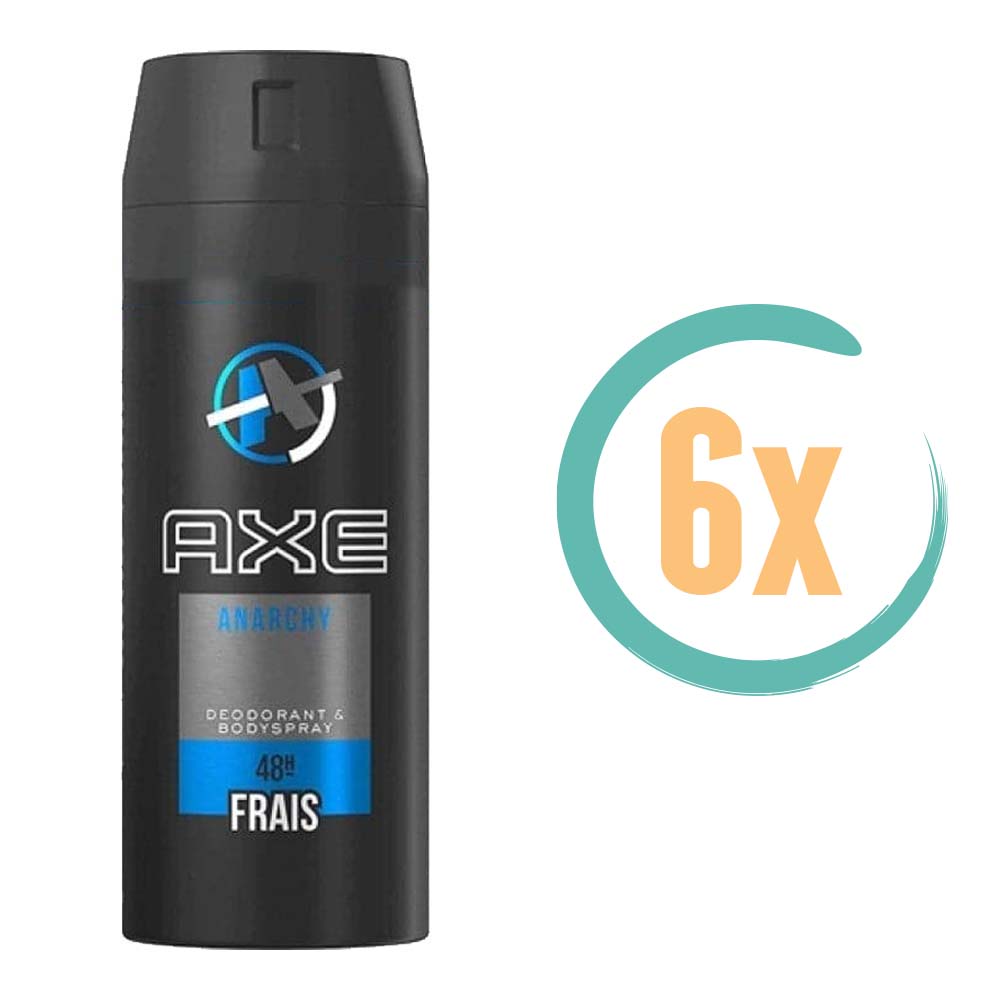 6x Axe Anarchy for Him Deospray 150ml, VoordeligInslaan.nl