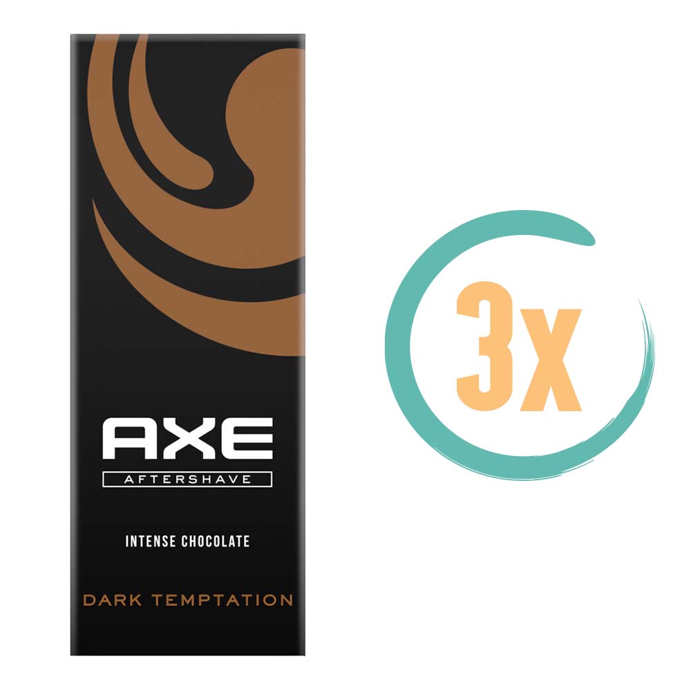 3x Axe Dark Temptation Aftershave 100ml, VoordeligInslaan.nl