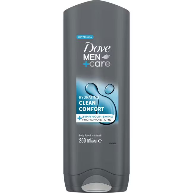 6x Dove Clean Comfort 3in1 Hydrating Douchegel 250ml