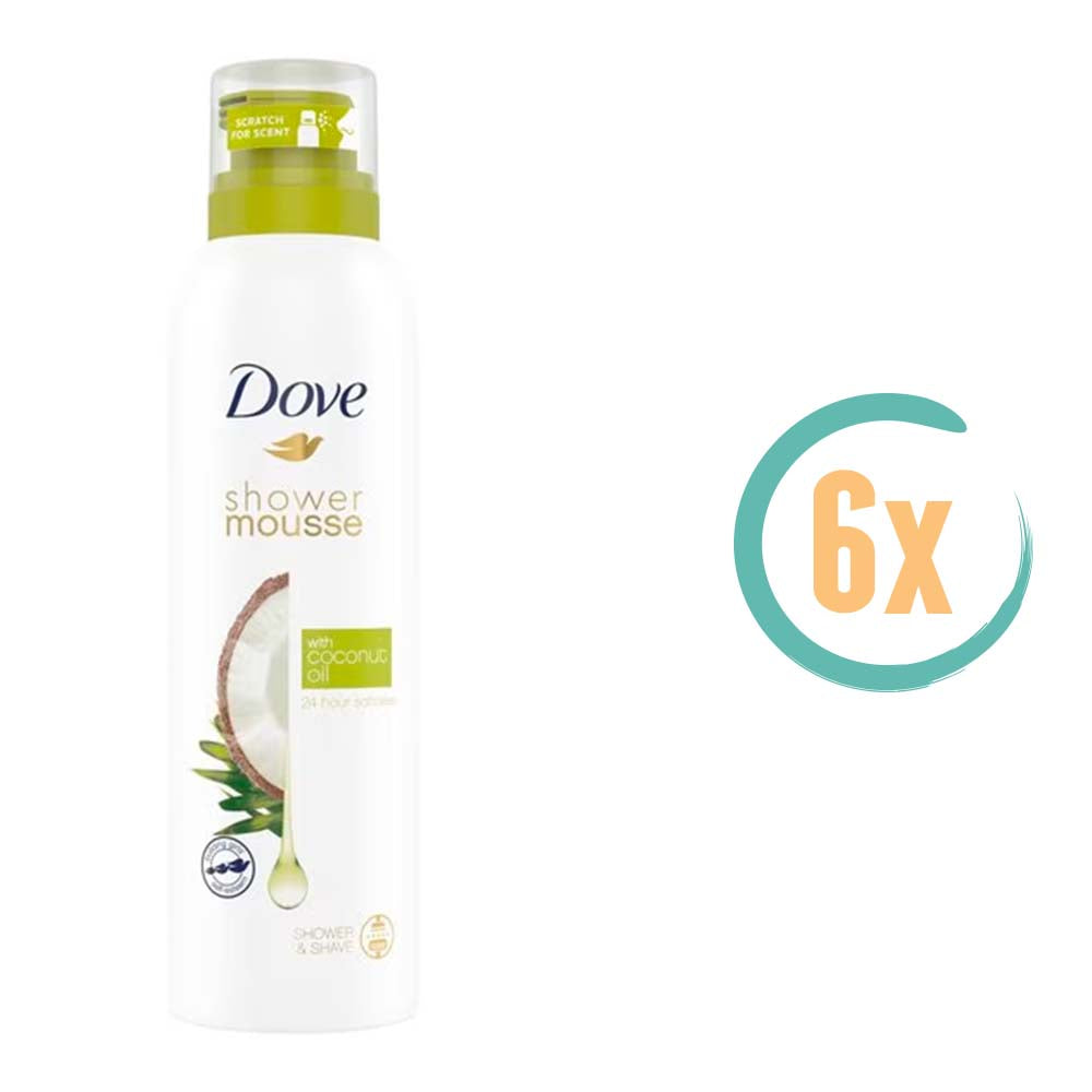 6x Dove Doucheschuim Coconut Oil 200ml
