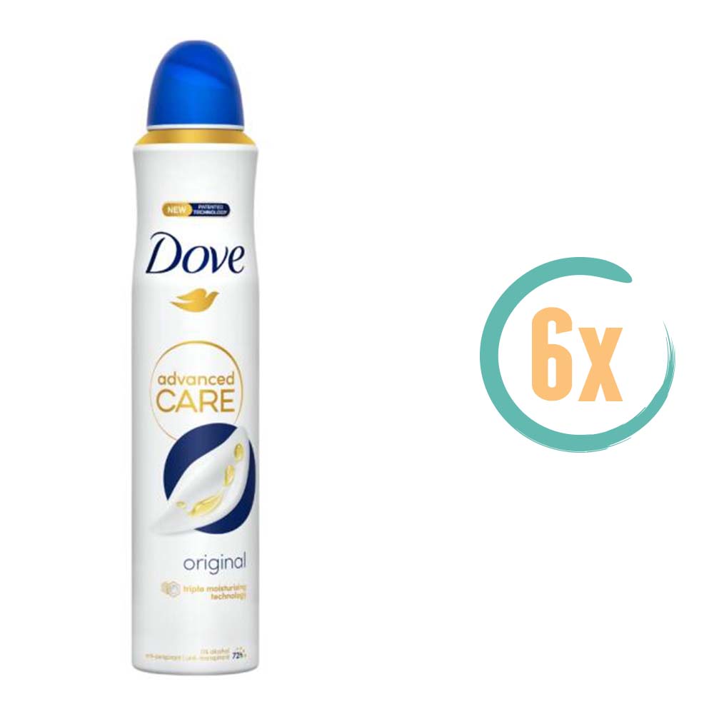 6x Dove Original Advanced Care 72H Deospray 250ml