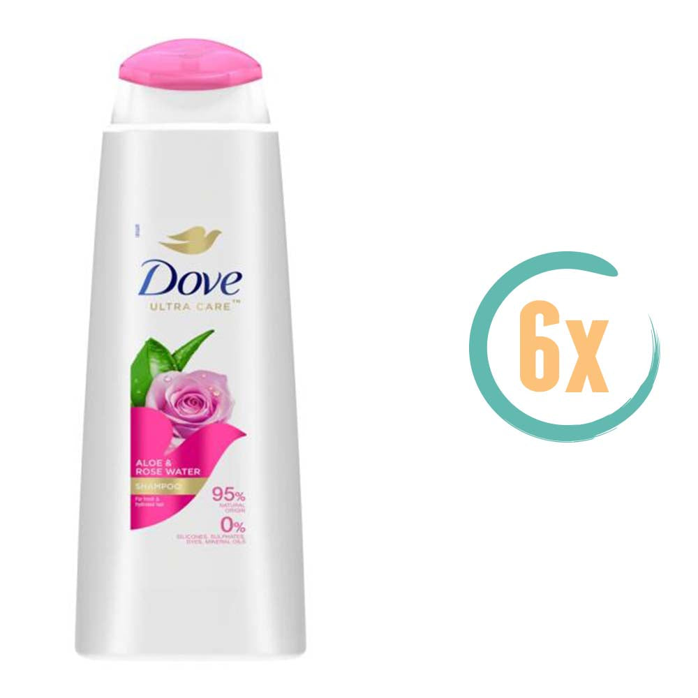 6x Dove Ultra Care Aloe & Rose Water XL Shampoo 400ml