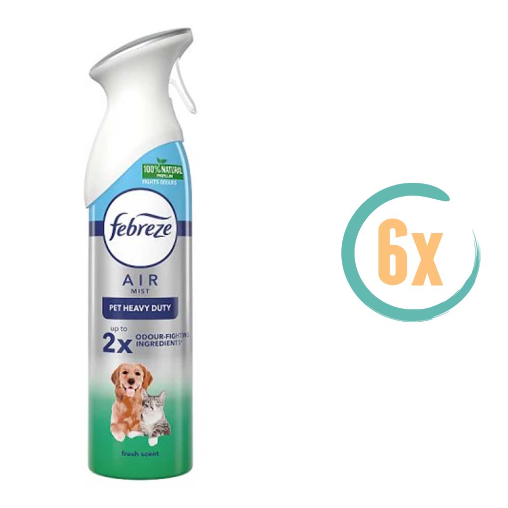 6x Febreze Pet Heavy Duty Luchtverfrisserspray 300ml