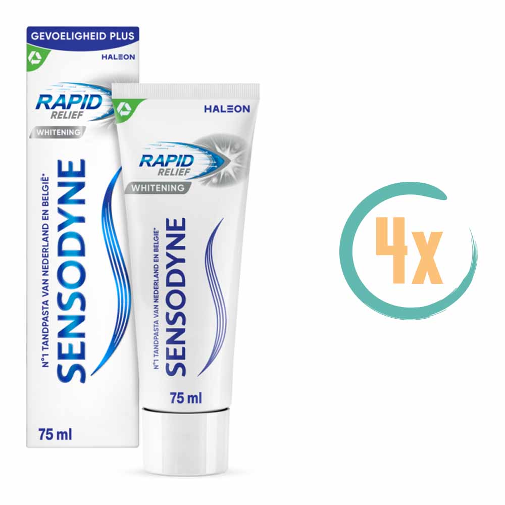 4x Sensodyne Rapid Relief Whitening Tandpasta 75ml