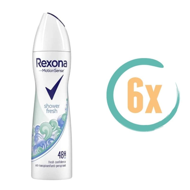 6x Rexona Shower Fresh Deospray 150ml - Deodorant voor