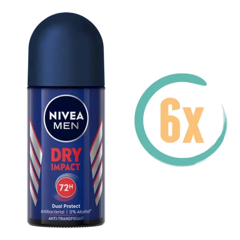 6x Nivea Dry Impact Deoroller 50ml - Deodorant