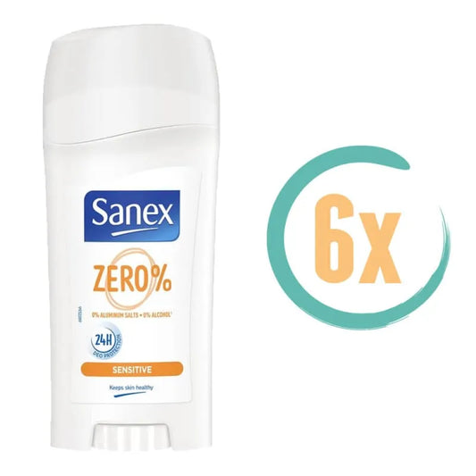 6x Sanex Zero Sensitive Deostick 65ml - Deodorant