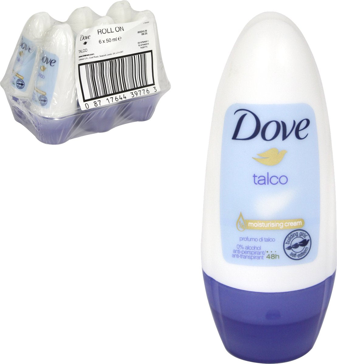 6x Dove Talco Deoroller 50ml, VoordeligInslaan.nl