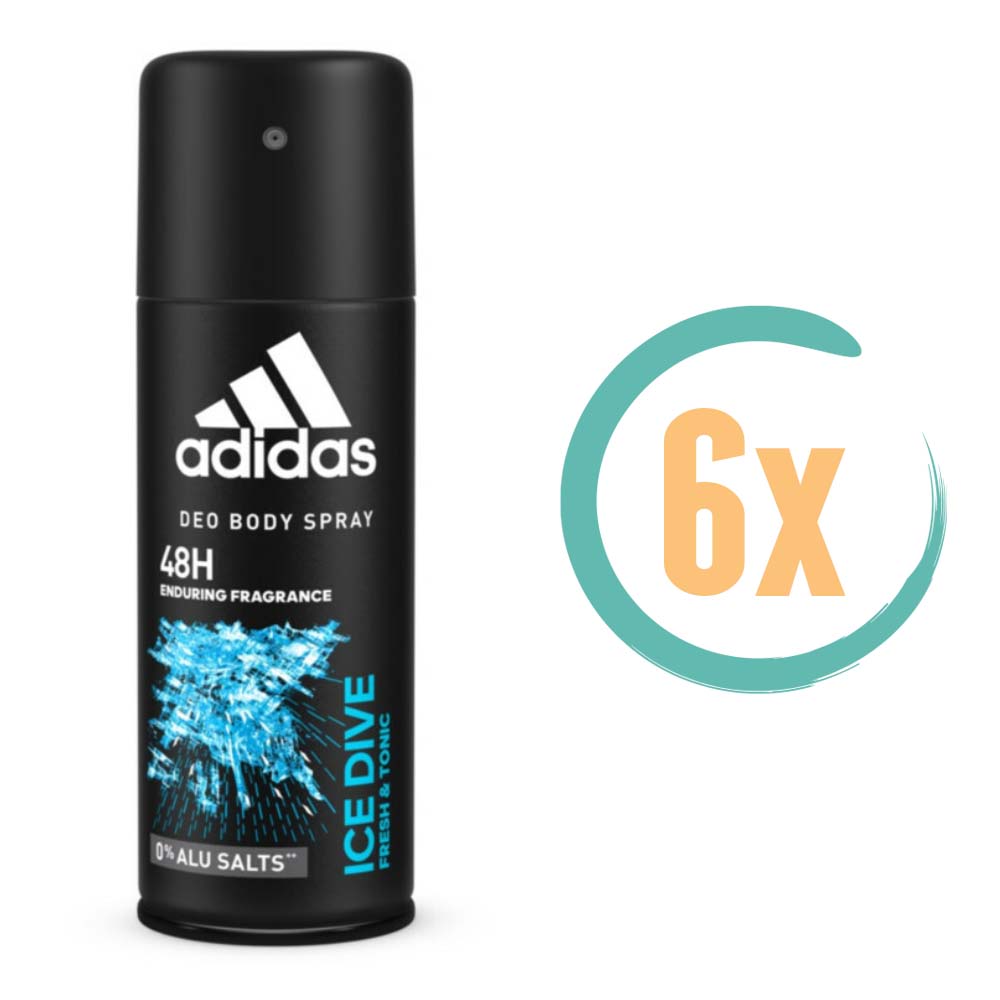 6x Adidas Ice Dive Deospray 150ml