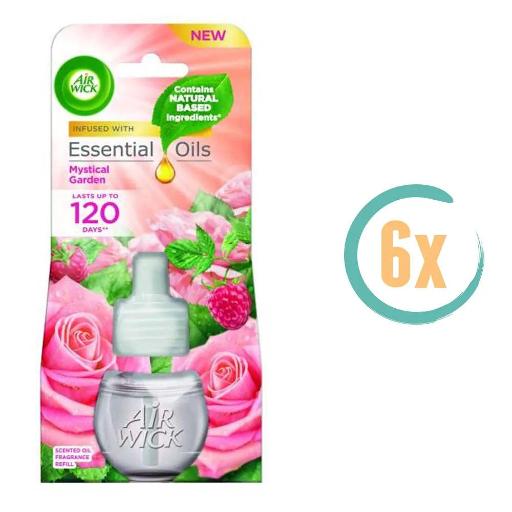 6x Airwick Elektrische Luchtverfrisser Navulling Mystical Garden 19ml