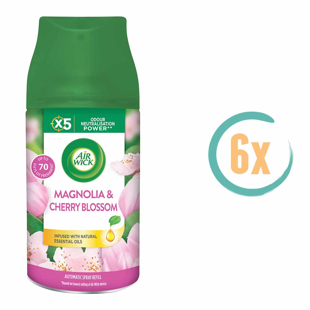 6x Airwick Freshmatic Navulling Magnolia & Kersenbloesem 250ml