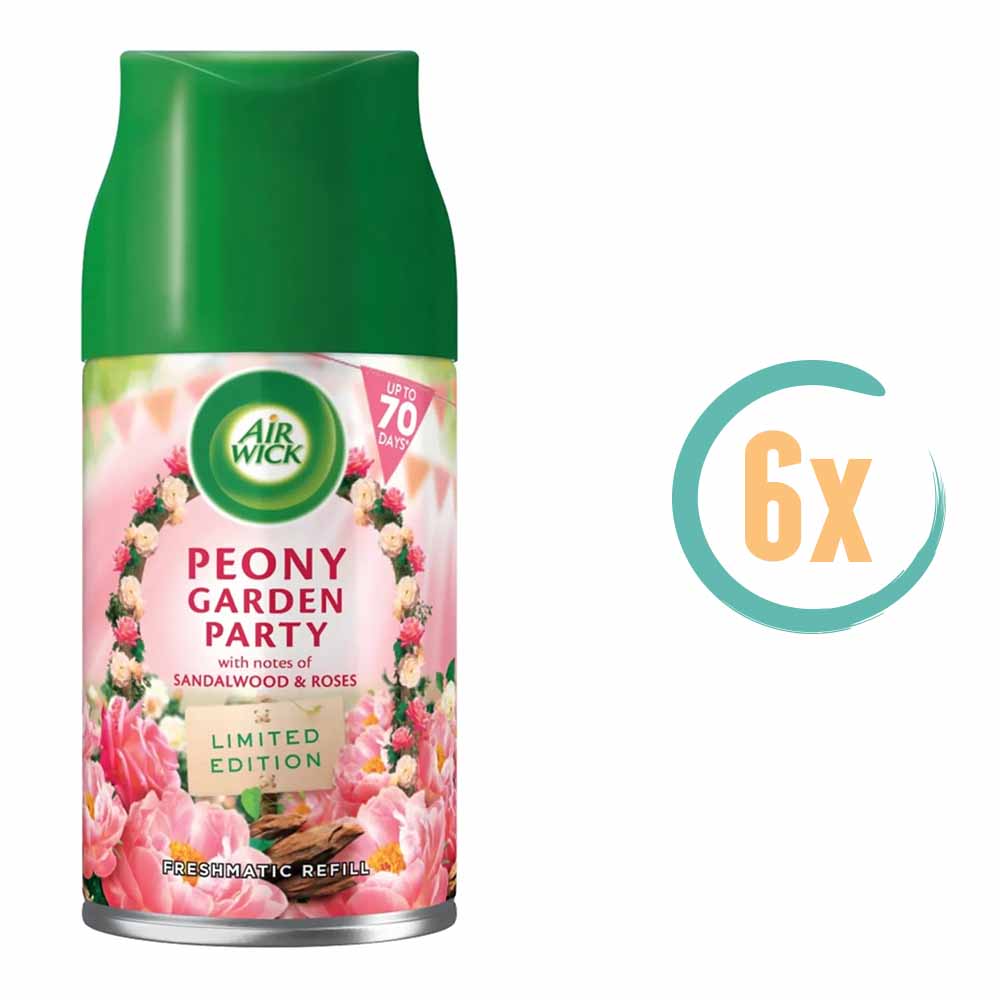 6x Airwick Freshmatic Navulling Peony Garden Party 250ml