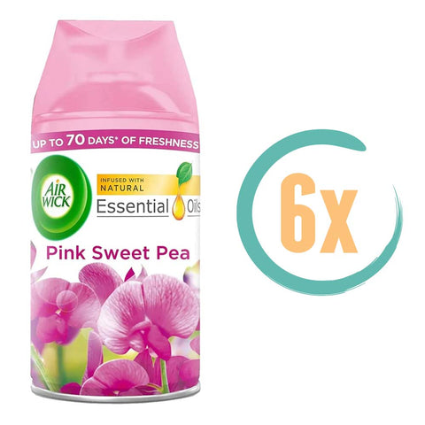 6x Airwick Freshmatic Navulling Pink Sweet Pea 250ml
