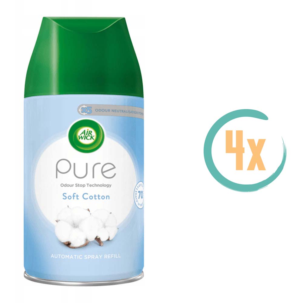 4x Airwick Freshmatic Navulling Soft Cotton 250ml