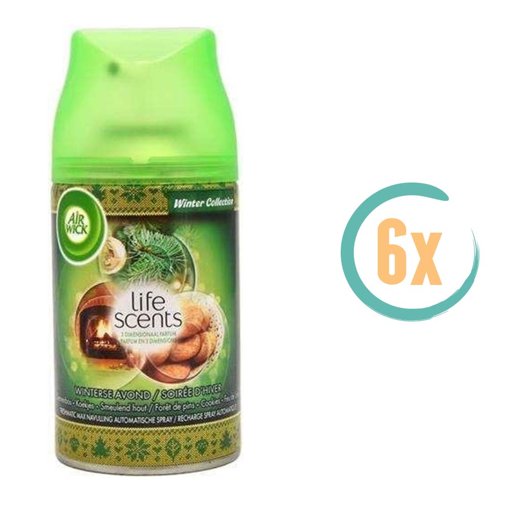 6x Airwick Freshmatic Navulling Winterse Avond 250ml