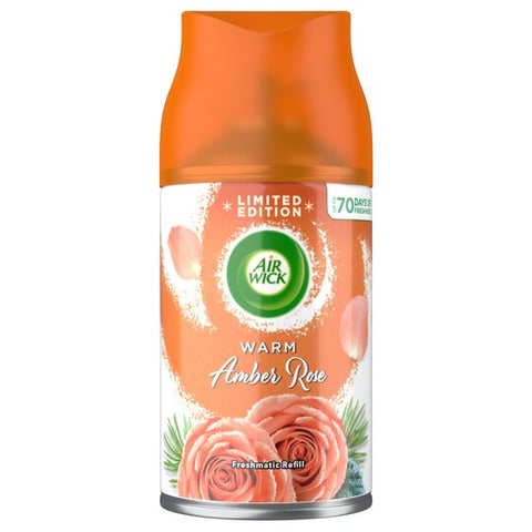 4x Airwick Freshmatic Navulling Warm Amber Rose 250ml