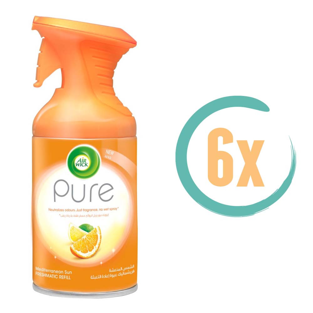 6x Airwick Luchtverfrisser Spray Mediterranean Sun 250ml