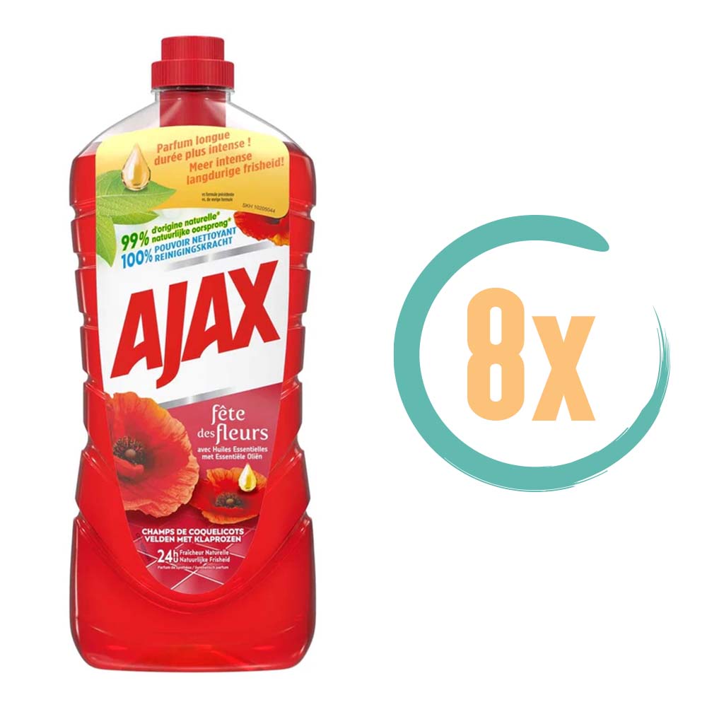 8x Ajax Allesreiniger Klaprozen 1L