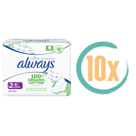 10x Always Cotton Protection maat 2 Maandverband 10 stuks
