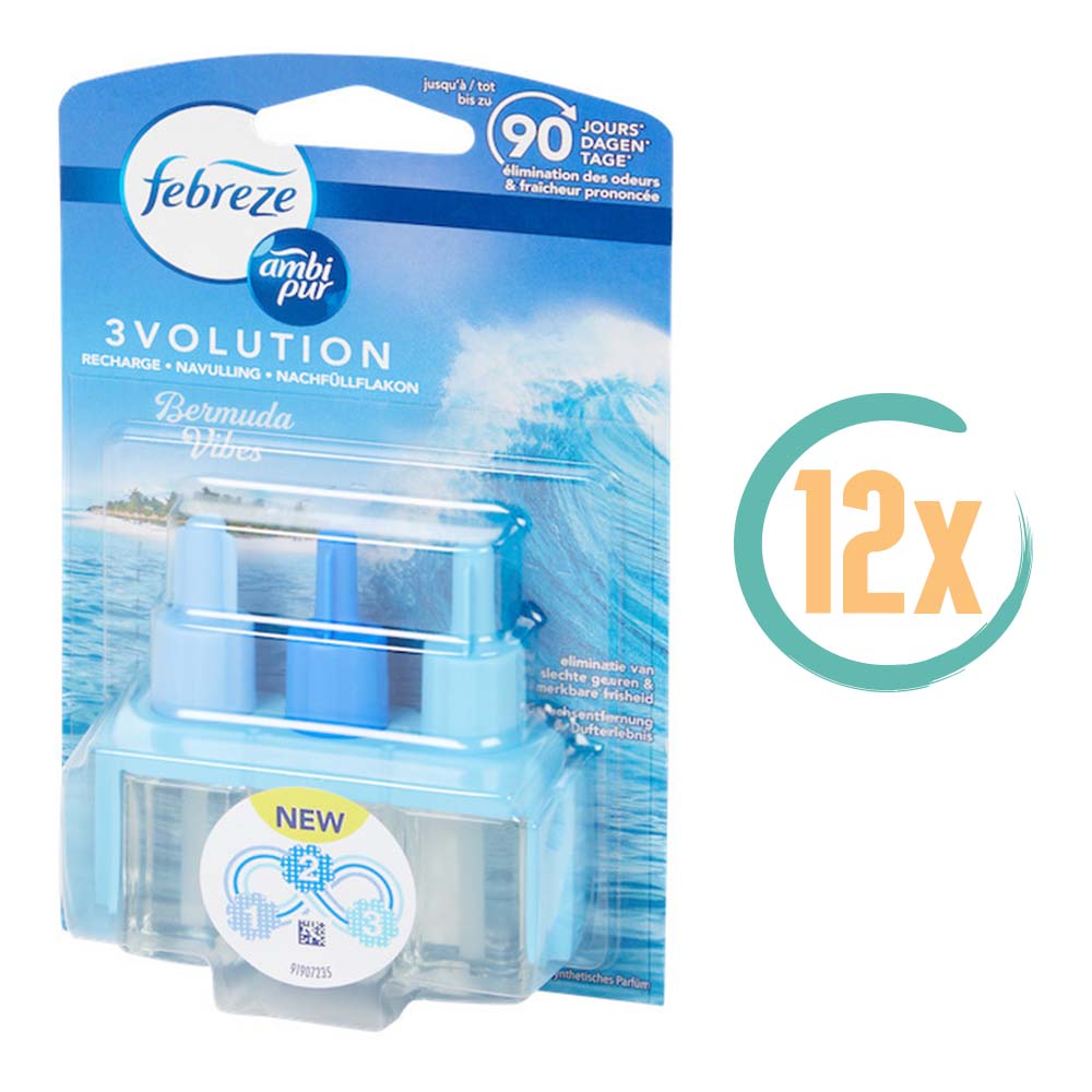 12x Ambi Pur 3Volution Navulling Bermuda Vibes 20ml