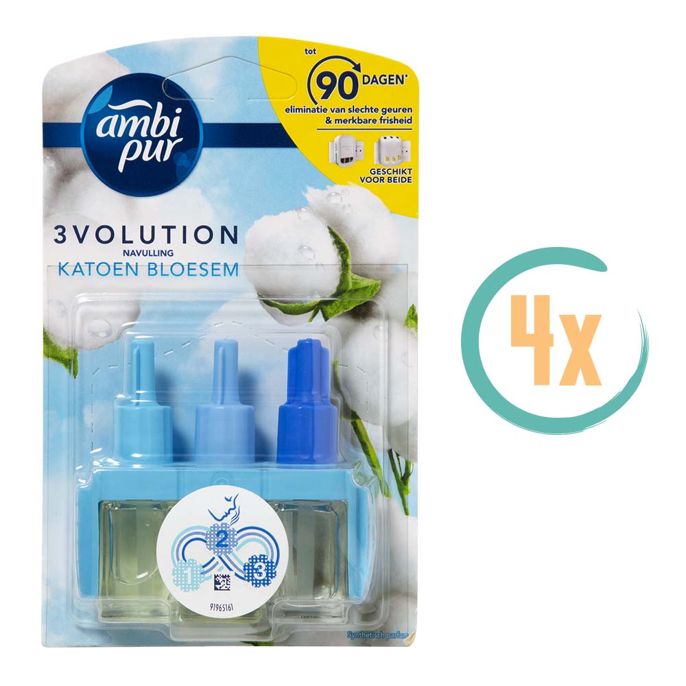 4x Ambi Pur 3Volution Navulling Katoen Bloesem 20ml
