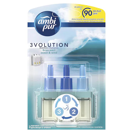 6x Ambi Pur 3Volution Navulling Ocean & Wind 20ml