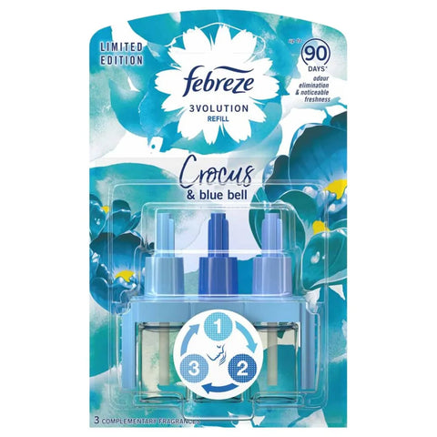 6x Ambi Pur Febreze 3Volution Navulling Crocus & Bluebell 20ml