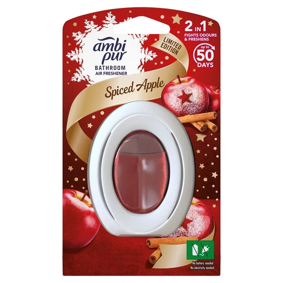3x Ambi Pur Spiced Apple Badkamer Luchtverfrisser