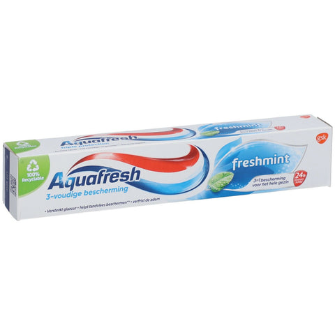 12x Aquafresh Freshmint 3in1 Tandpasta 75ml
