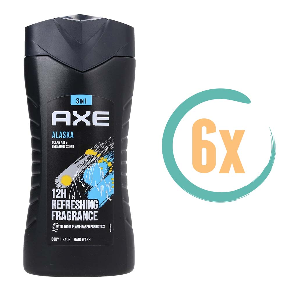 6x Axe 3in1 Douchegel Alaska 250ml