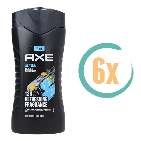 6x Axe 3in1 Douchegel Alaska 250ml