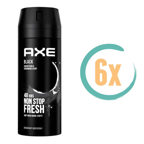 6x Axe Black Bodyspray 150ml