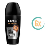 6x Axe Dark Temptation Anti Sweat Deoroller 50ml