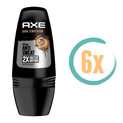 6x Axe Dark Temptation Anti Sweat Deoroller 50ml