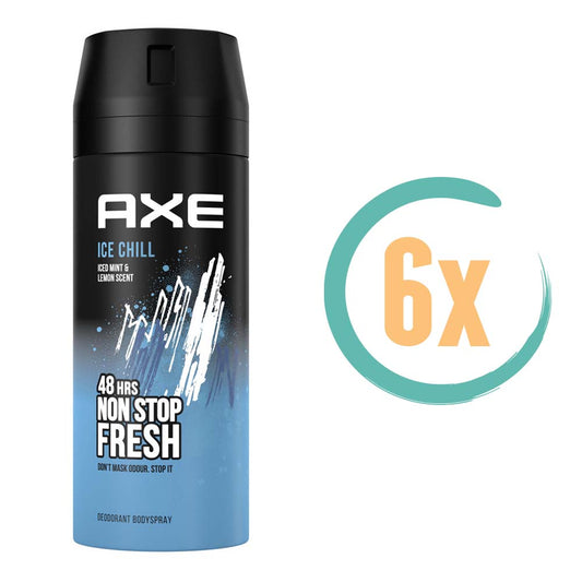 6x Axe Ice Chill Non Stop Fresh Deospray 150ml