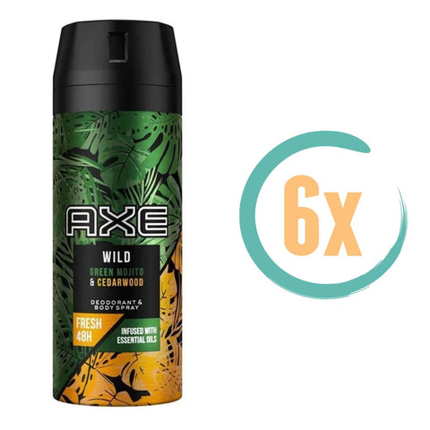 6x Axe Wild Mojito & Cedarwood Deospray 150ml