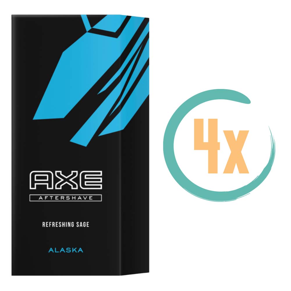4x Axe Alaska Aftershave 100ml, VoordeligInslaan.nl