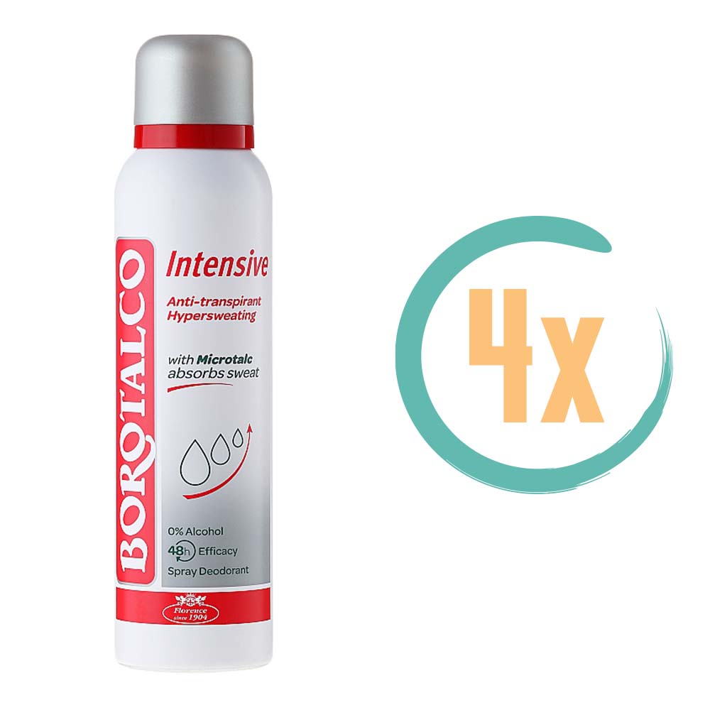 4x Borotalco Intensive Deospray 150ml, VoordeligInslaan.nl