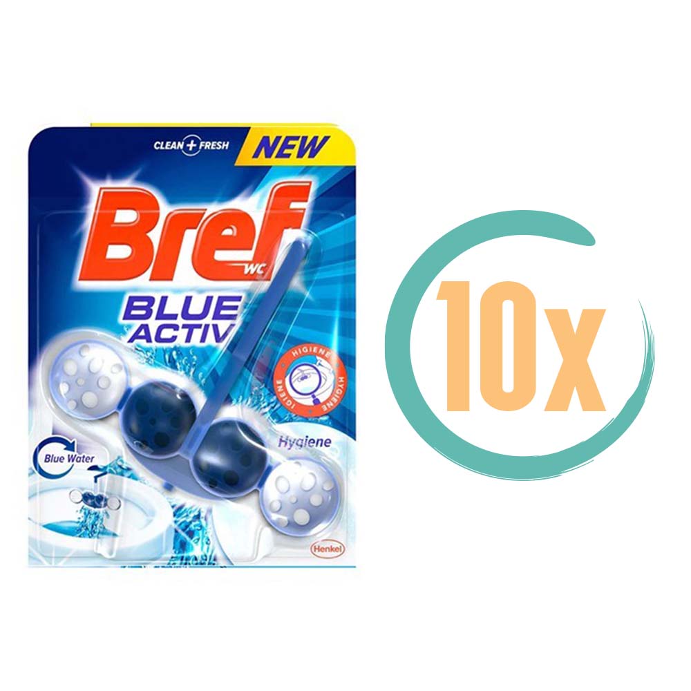 10x Bref Blue Active Hygiene Toiletblok 50g