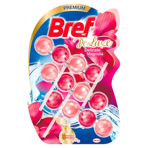 6x Bref Delicate Magnolia Deluxe Toiletblok Triopack