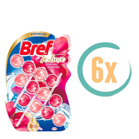 6x Bref Delicate Magnolia Deluxe Toiletblok Triopack