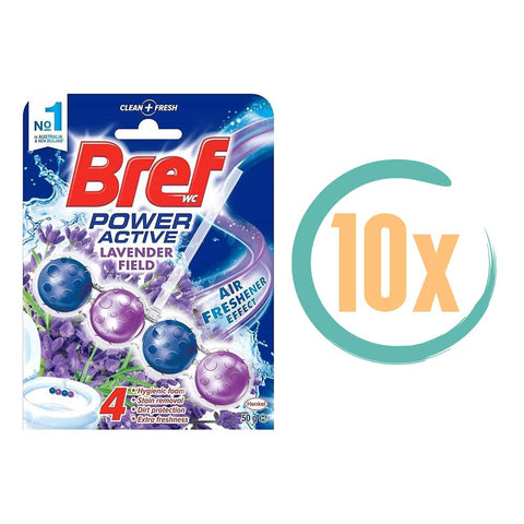 10x Bref Power Active Lavendel Toiletblok 50g