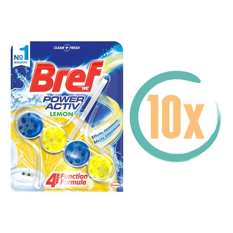 10x Bref Power Active Lemon Toiletblok 50g, VoordeligInslaan.nl